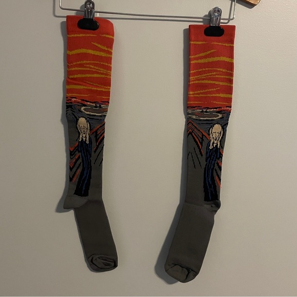 NEW Edvard Munch The Scream Painting Knee High Socks - Picture 3 of 5